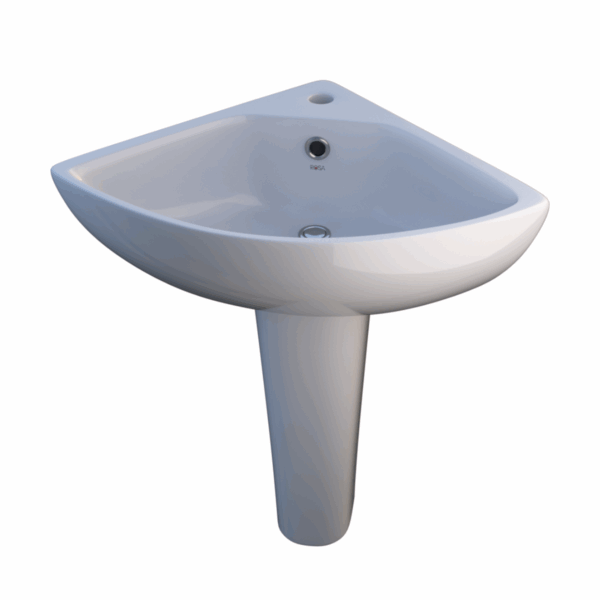 Corner Wash Basin Full Pedestal