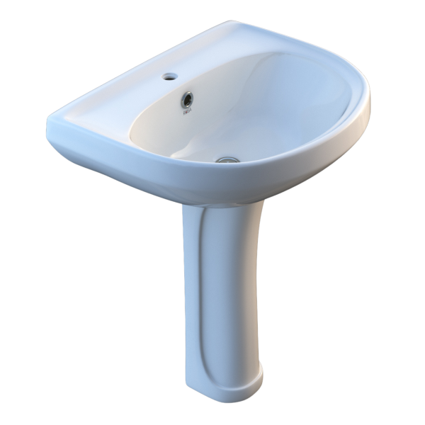 Lea 50cm Wash Basin Full Pedestal