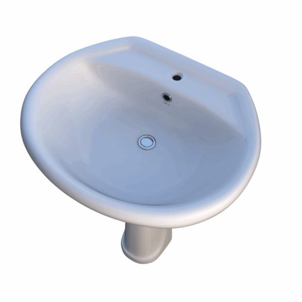 Margo 55cm Wash Basin Full Pedestal