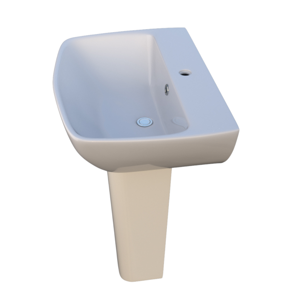 Thames 50cm Wash Basin Full Pedestal