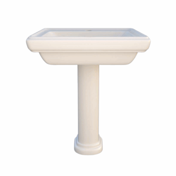 Topaz 58cm Square Wash Basin Full Pedestal