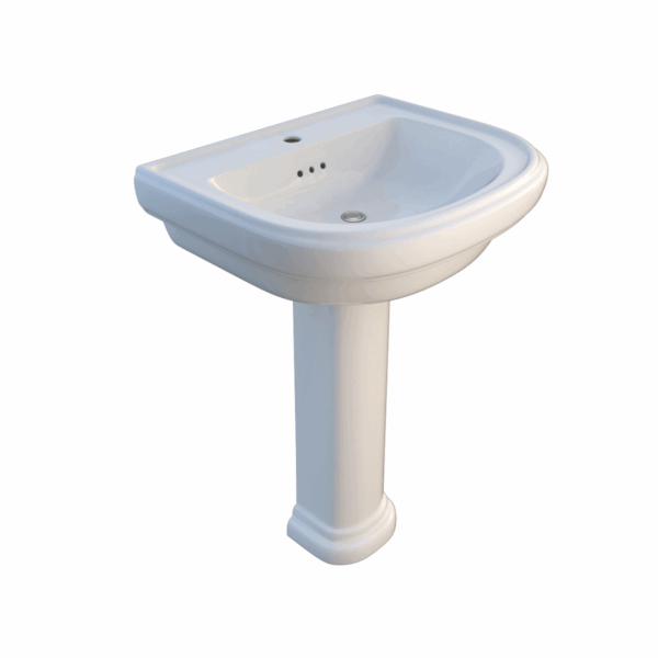 Topaz 65cm D Shape Wash Basin Semi Pedestal