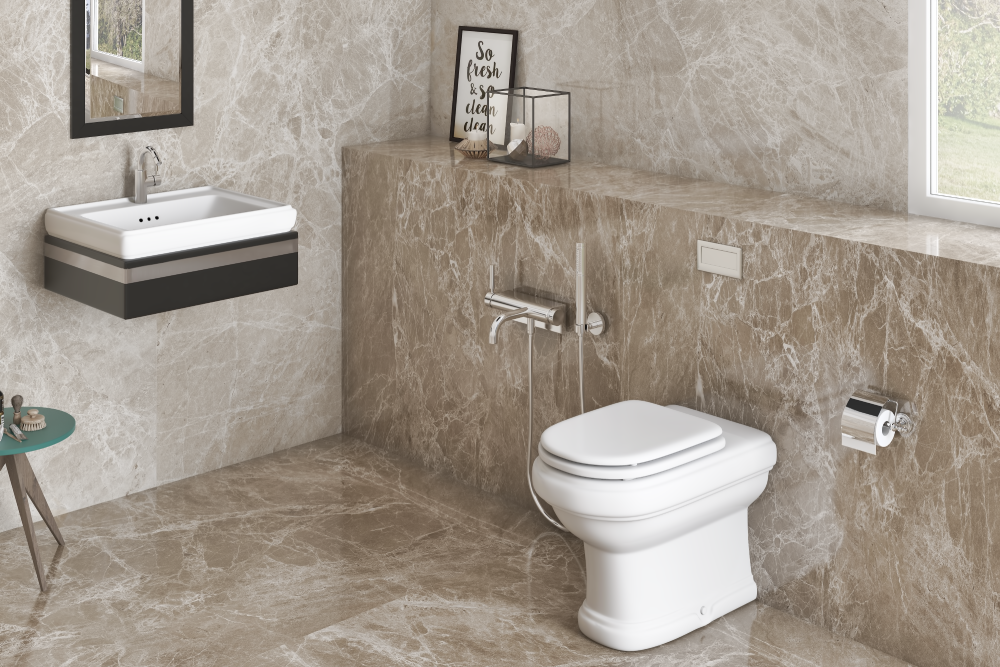 Commode – ROSA high commode in a comfortable Bangladesh bathroom.