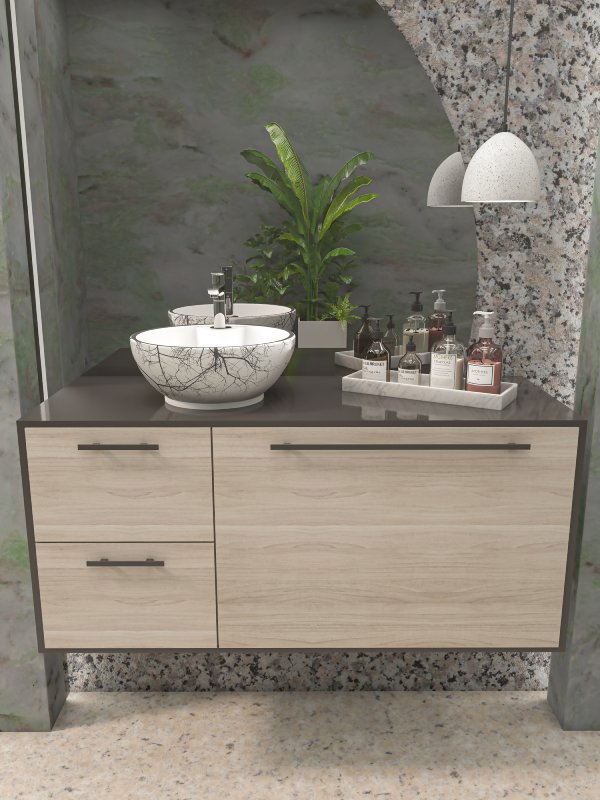 Wash basin design – ROSA counter top wash basin in a modern Bangladesh bathroom.