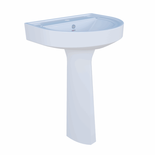 Rosy 54cm Wash Basin with Full Pedestal